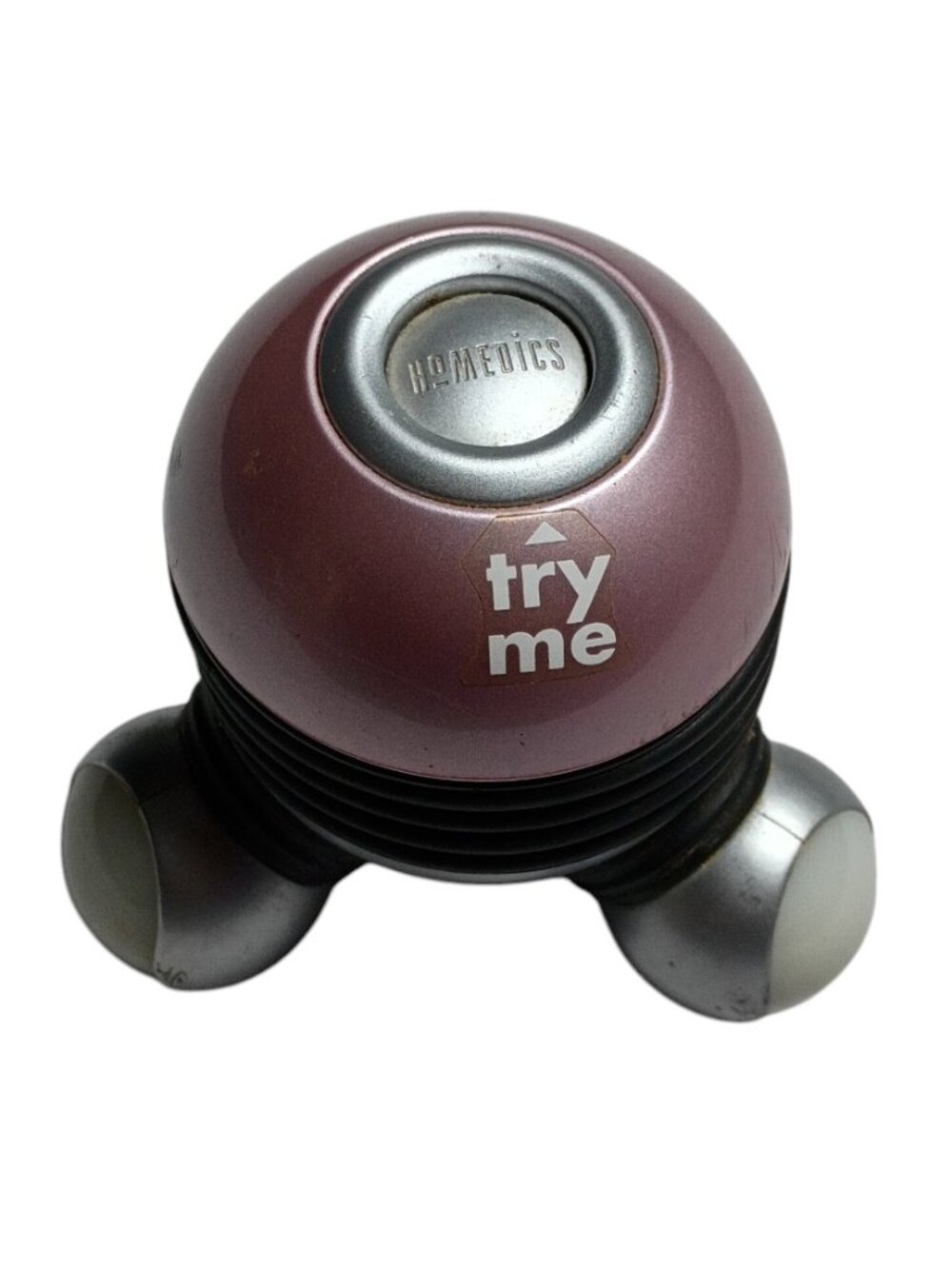 Homedics Pm-35 Handheld Mini Massager Portable 3 Node Battery Silver Gray